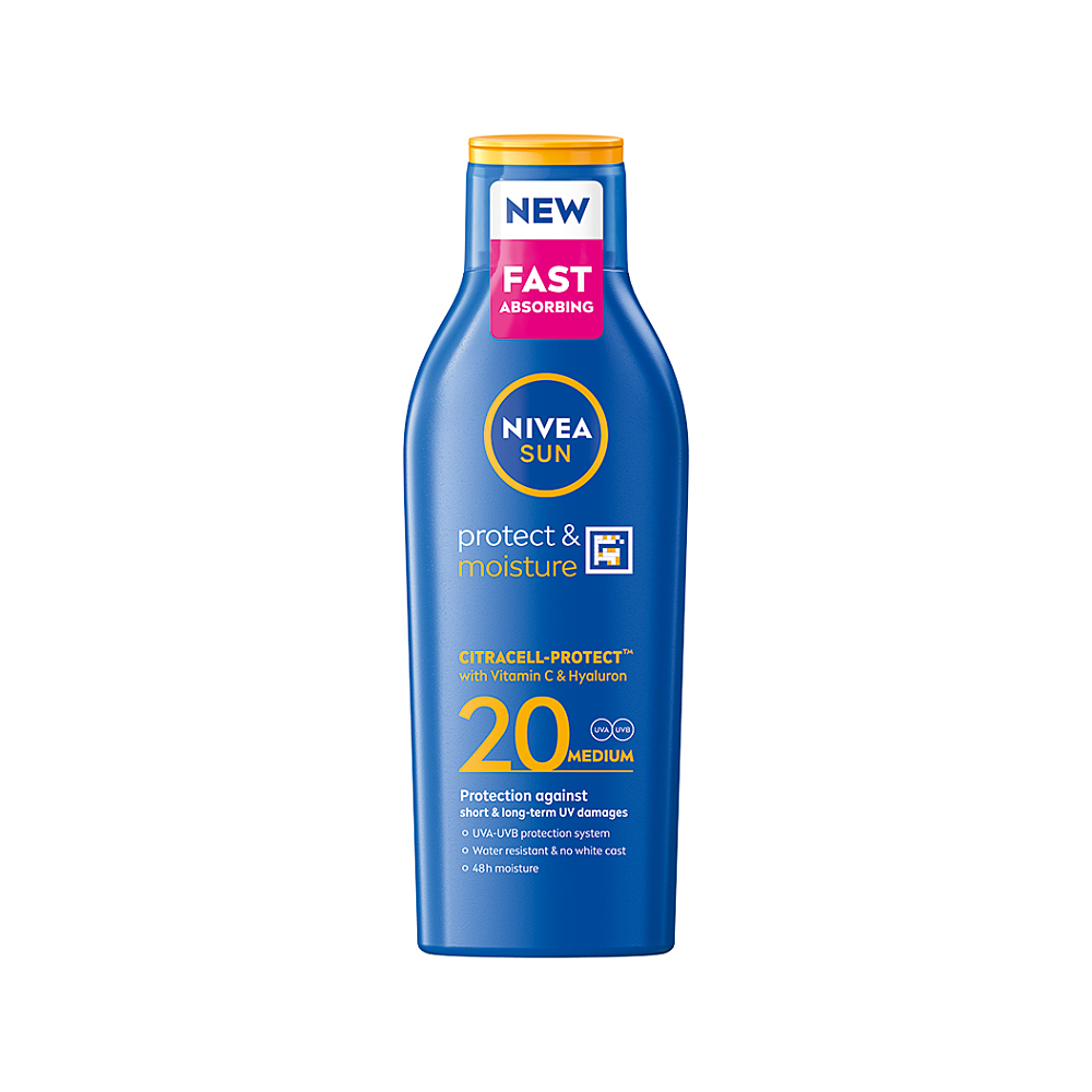 Nivea SUN Protect & Moisture OF20 hydratační mléko na opalování 200 ml