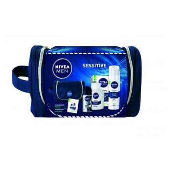 NIVEA Vánoční pánská kazeta - taška Sensitive (voda po holení + pěna + roll-on)