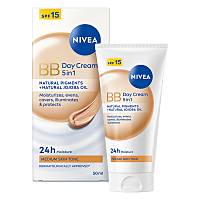 NIVEA Zkrášlující denní BB krém 5 v 1 pro střední až tmavší odstín pleti OF 15 50 ml