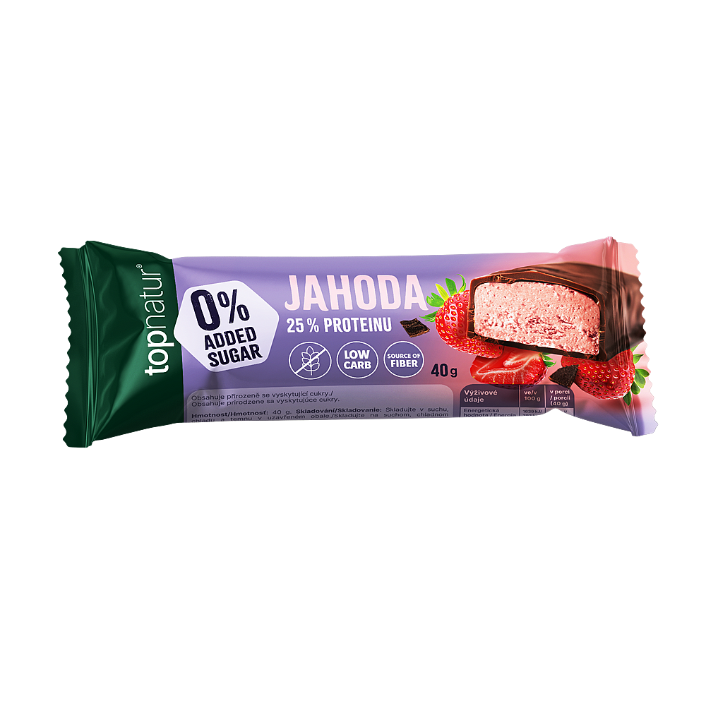 TOPNATUR No sdded sugar protein tyčinka jahoda 40 g