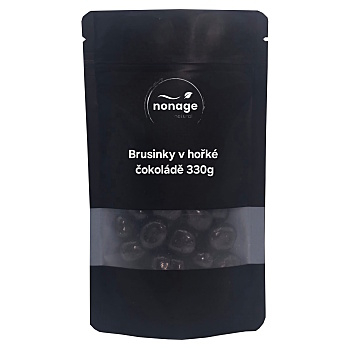 NONAGE Brusinky v hořké čokoládě 330 g (Sušené brusinky) - Přírodní