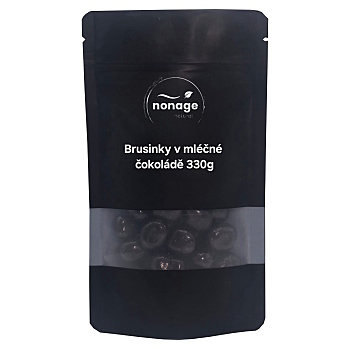 NONAGE Brusinky v mléčné čokoládě 330 g (Sušené brusinky) - Přírodní