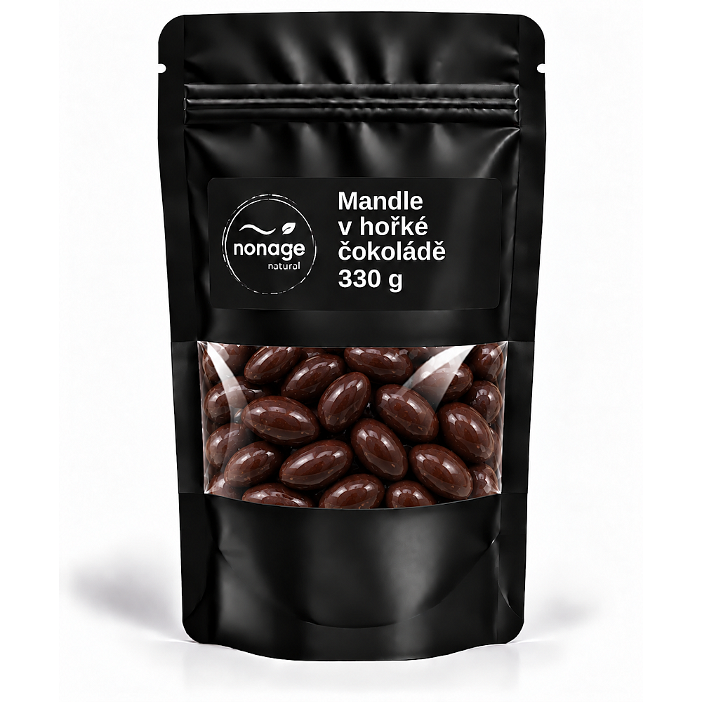 NONAGE Mandle v hořké čokoládě 330 g