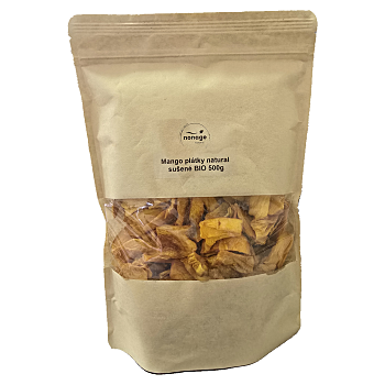 NONAGE Mango plátky sušené natural BIO 500 g (Sušené ovoce a zelenina) - Přírodní, Jednosložkové, BIO, Sladké, Jednodruhové