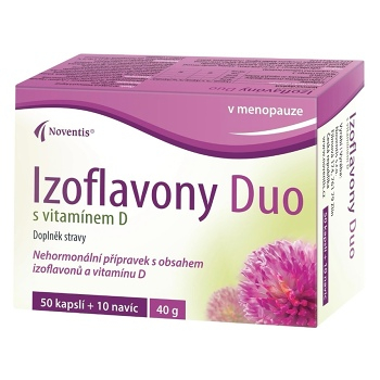 NOVENTIS Izoflavony duo s vitamínem D 60 kapslí (Klimakterium, menopauza) - Přírodní