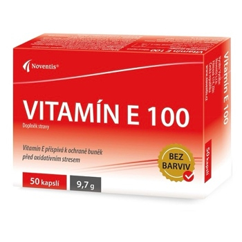NOVENTIS Vitamín E 100 50 kapslí (Vitamín E) - Jednosložkové