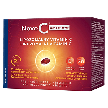 NOVO C Komplex Forte měkké 60 tobolek (Vitamín C) - Vícesložkové, Lipozomální, Postupné uvolňování