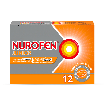 NUROFEN Junior pomeranč 100 mg 12 žvýkacích tablet