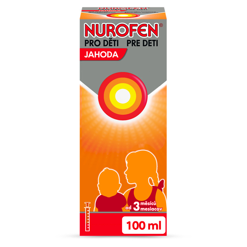 Levně NUROFEN Pro děti jahoda suspenze 20 mg/ml 100 ml II