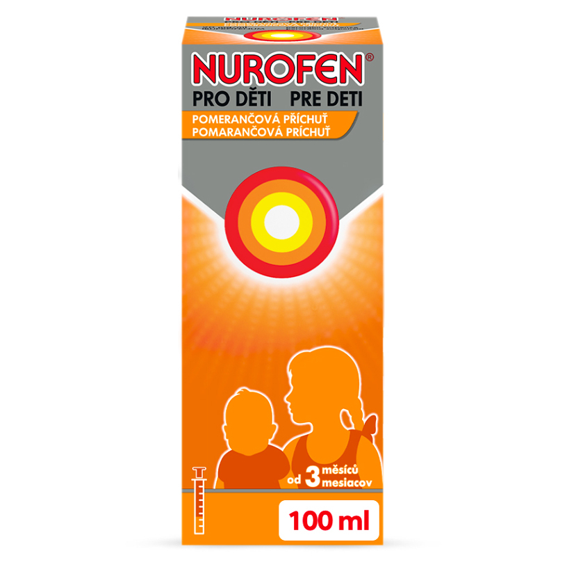 Fotografie Nurofen pro děti 20 mg/ml sirup pomeranč 100 ml