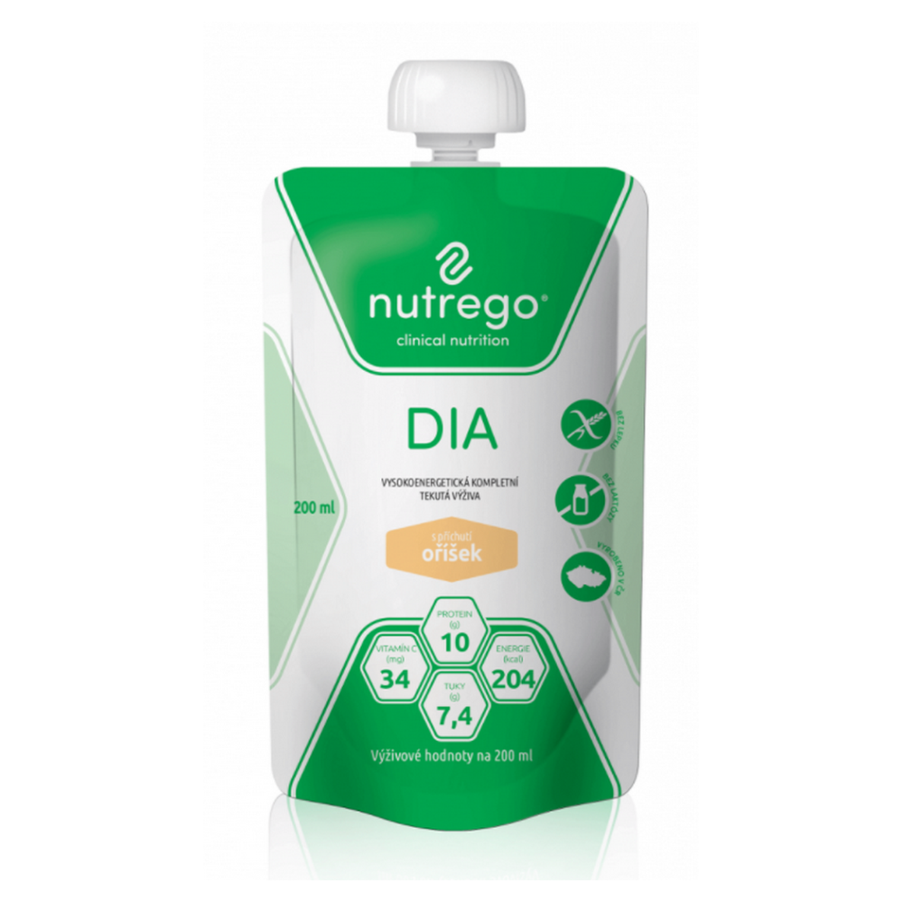 E-shop NUTREGO DIA Výživa oříšek 12 x 200 ml