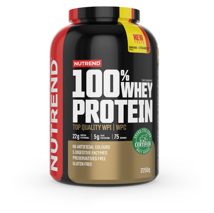 E-shop NUTREND 100 % Whey protein banán a jahoda 2250 g