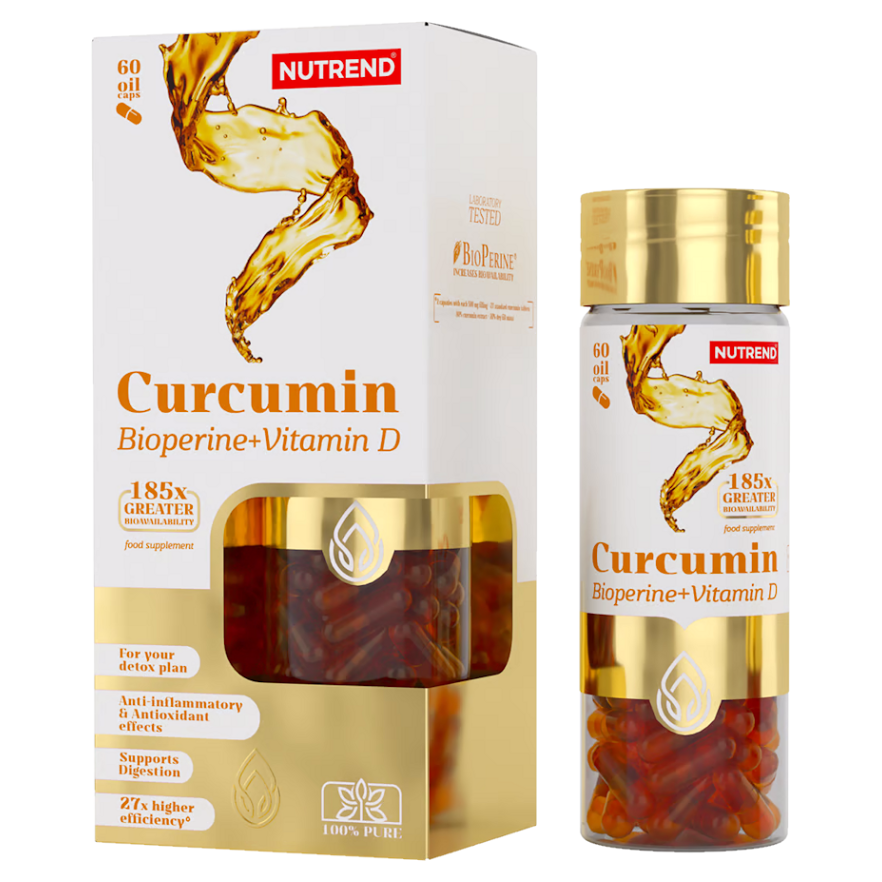 Levně NUTREND Curcumin + bioperine + vitamin D 60 kapslí
