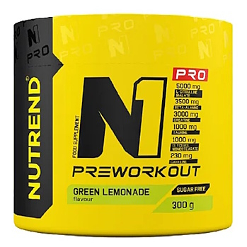 NUTREND N1 Pro koncentrovaný preworkout zelená limonáda 300 g (Před tréninkem)