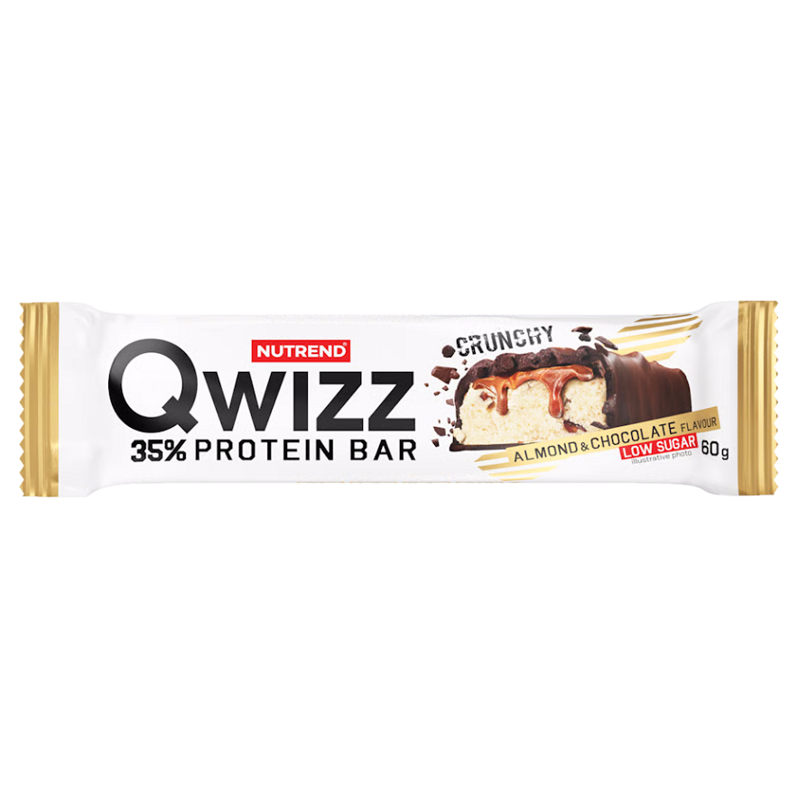 Levně NUTREND Qwizz protein tyčinka s křupinkami mandle a čokoláda 60 g