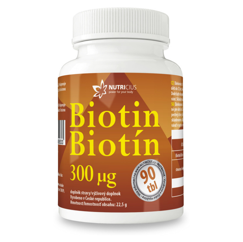Levně NUTRICIUS Biotin 300 mcg 90 tablet