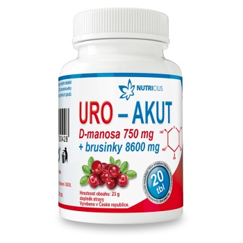 NUTRICIUS URO-AKUT Manosa 750 mg + Brusinky 8600 mg 20 tablet