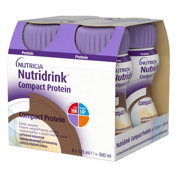 NUTRIDRINK Compact protein příchuť chladivého kokosu 4 x 125 ml, expirace 06.07.2024
