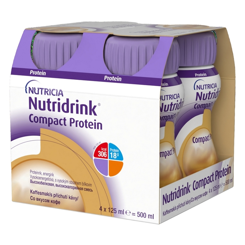Levně NUTRIDRINK Compact protein příchuť káva 4 x 125 ml