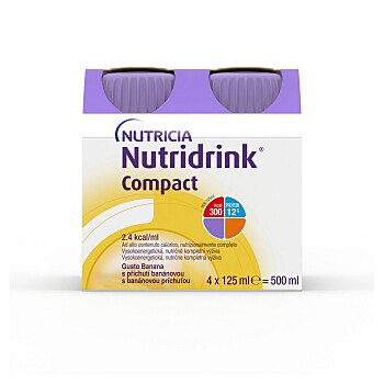 NUTRIDRINK Compact s příchutí banán 4 x 125 ml (Výživa v nemoci a pro seniory)