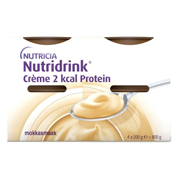 NUTRIDRINK Creme 2 kcal Protein příchuť banán 4 x 200 ml (Výživa v nemoci a pro seniory)