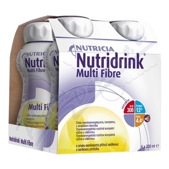 NUTRIDRINK Multifibre s příchutí vanilkovou 4 x 200 ml