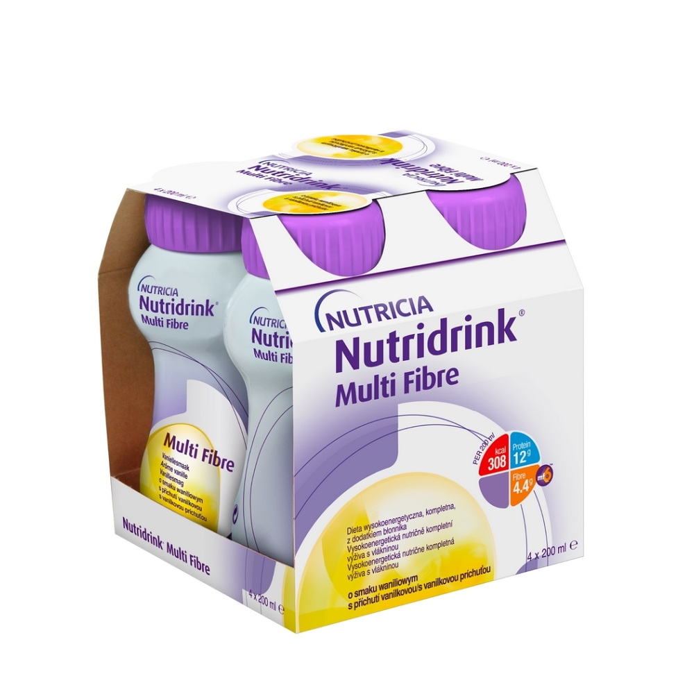 E-shop NUTRIDRINK Multifibre s příchutí vanilkovou 4 x 200 ml