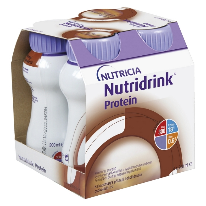 Levně NUTRIDRINK Protein s čokoládovou příchutí 4 x 200 ml