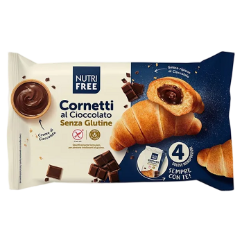 NUTRIFREE Croissant s čokoládovou náplní 4 kusy (Bezlepkové pečivo)
