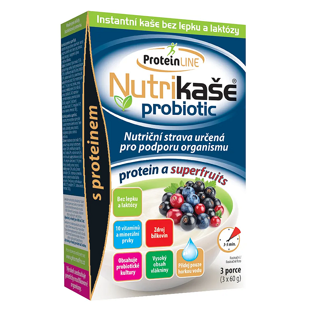 PHARMALINE Nutrikaše probiotic protein a superfruits 3 x 60 g
