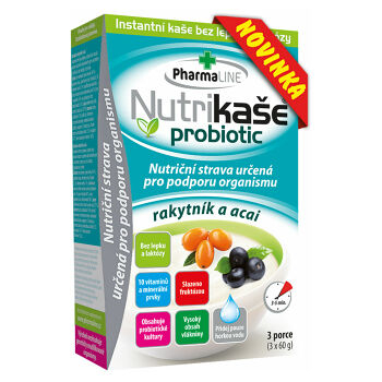 PHARMALINE Nutrikaše probiotic Rakytník a acai 3 x 60g