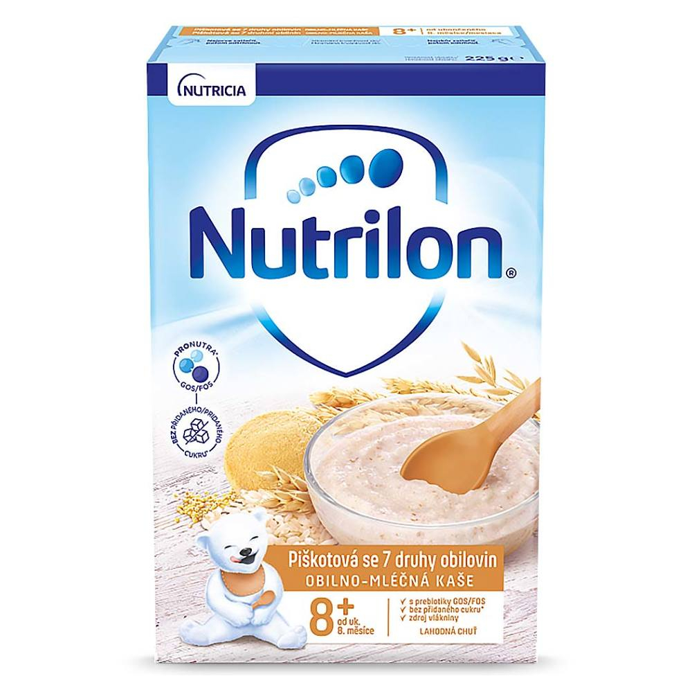 E-shop NUTRILON Obilno-mléčná kaše piškotová se 7 druhy obilovin od 8.měsíce 225 g
