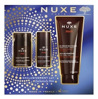 NUXE Exclusively Him Sprchový gel 200 ml + pleťový gel 50 ml + roll-on 50 ml Dárkové balení