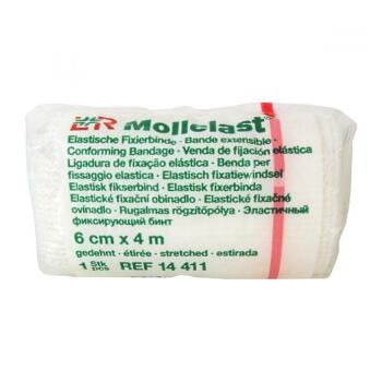 Obinadlo elastické fixační Mollelast 6cmx4m v celofánu 1ks