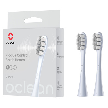 OCLEAN Plaque Control Medium Náhradní hlavice P1C9-X Stříbrné 2 kusy (Náhradní hlavice k zubním kartáčkům)