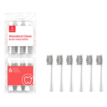 OCLEAN Náhradní hlavice Standard Clean Soft P2S6 W06 Bílé 6 kusů (Náhradní hlavice k zubním kartáčkům)