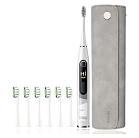 OCLEAN Sada sonický kartáček X10 šedý 6x hlavice a pouzdro, Určeno pro: Muže