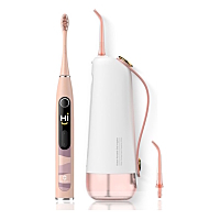 OCLEAN Sada růžová sonický kartáček X10 a ústní sprcha W10