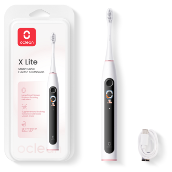 OCLEAN X Lite Grey Sonický kartáček šedo-růžový 1 kus (Sonické zubní kartáčky)