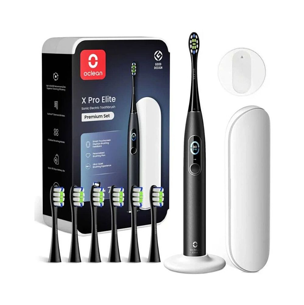 OCLEAN X Pro Elite Premium Set sonický kartáček černý + 7 hlavic