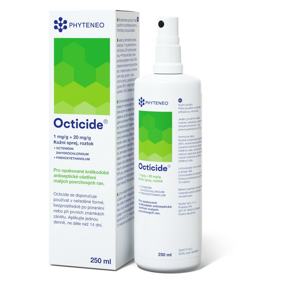 E-shop OCTICIDE 1 mg/g + 20 mg/g kožní sprej, roztok 250 ml