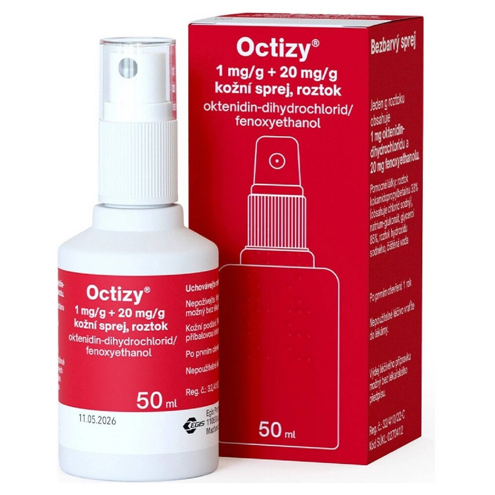 OCTIZY 1mg/g+20mg/g kožní sprej, roztok 50 ml