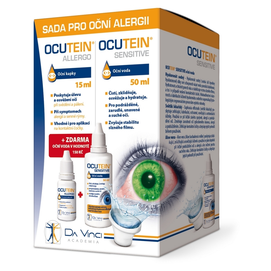 Levně DA VINCI ACADEMIA Ocutein Allergo oční kapky 15ml + oční voda 50ml