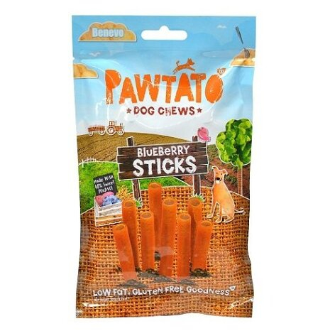 BENEVO Odměna pro psy pawtato sticks blueberry 120 g