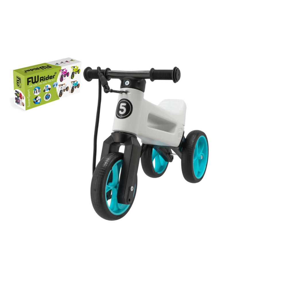 E-shop TEDDIES Odrážedlo - Koloběžka Funny Wheels Rider SuperSport bílé/tyrkys 2v1 od 18. měsíců