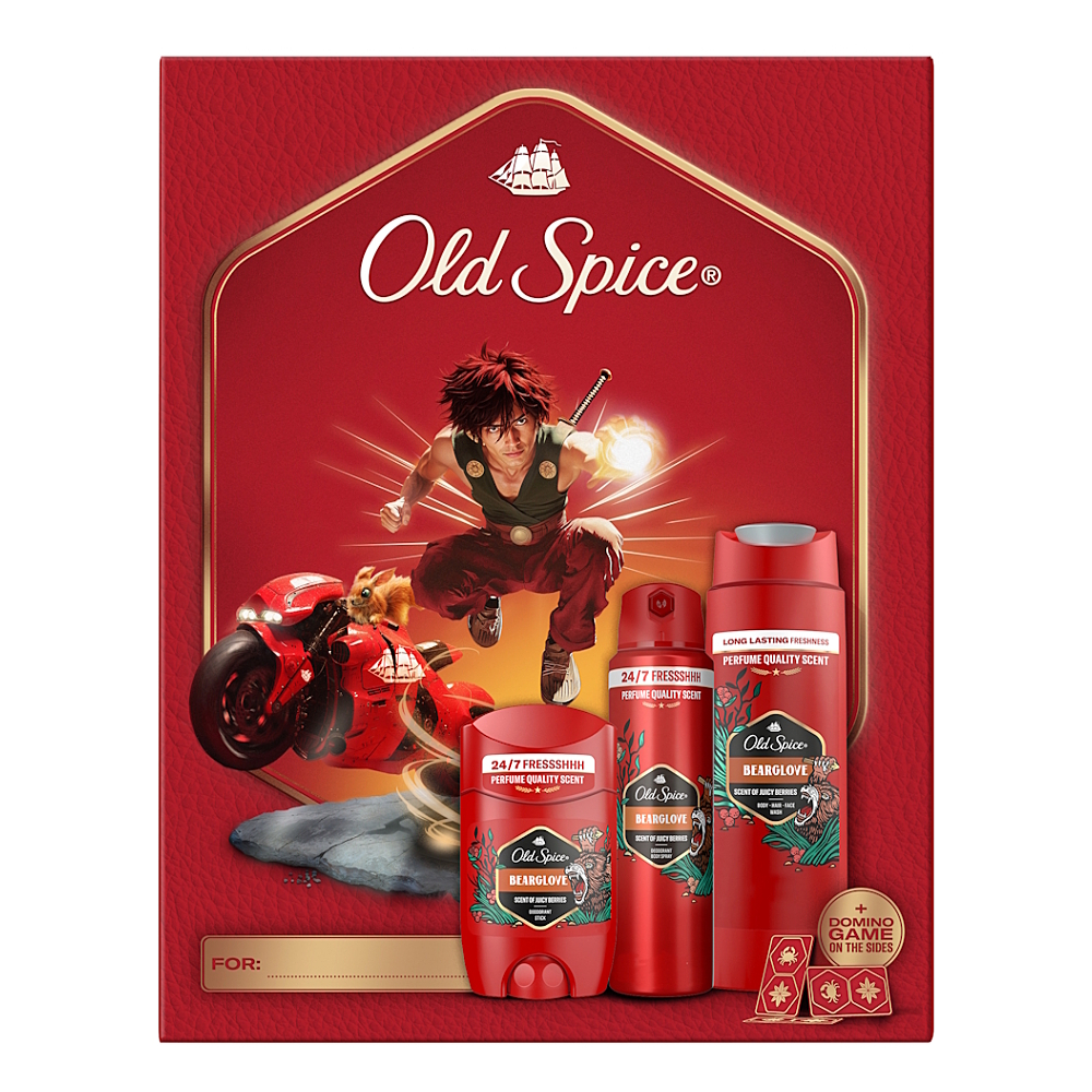 OLD SPICE Bearglove Dárková sada s hrou Domino 3 kusy