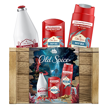 OLD SPICE Deep Sea Xmas Dárková sada v truhle 3 kusy (Kosmetické balíčky)