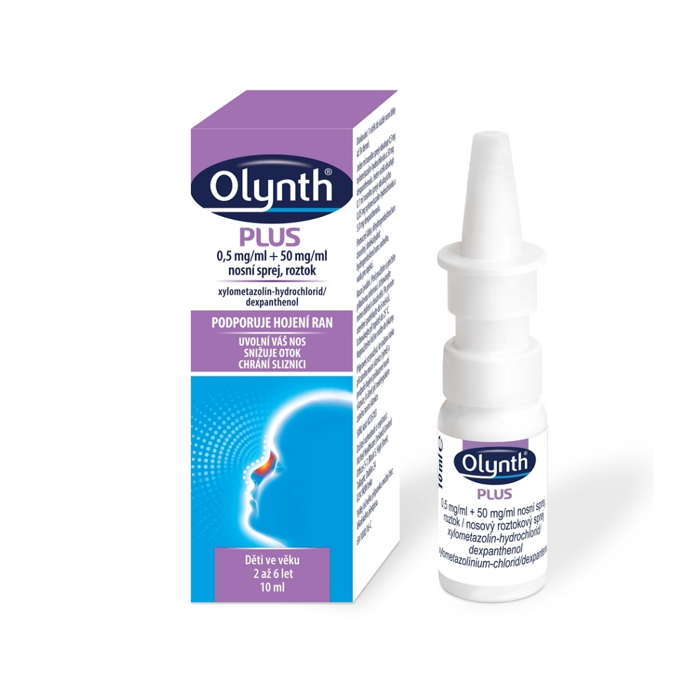Levně OLYNTH® Plus 0,5 mg/ml + 50 mg/ml nosní sprej, roztok pro děti od 2 let