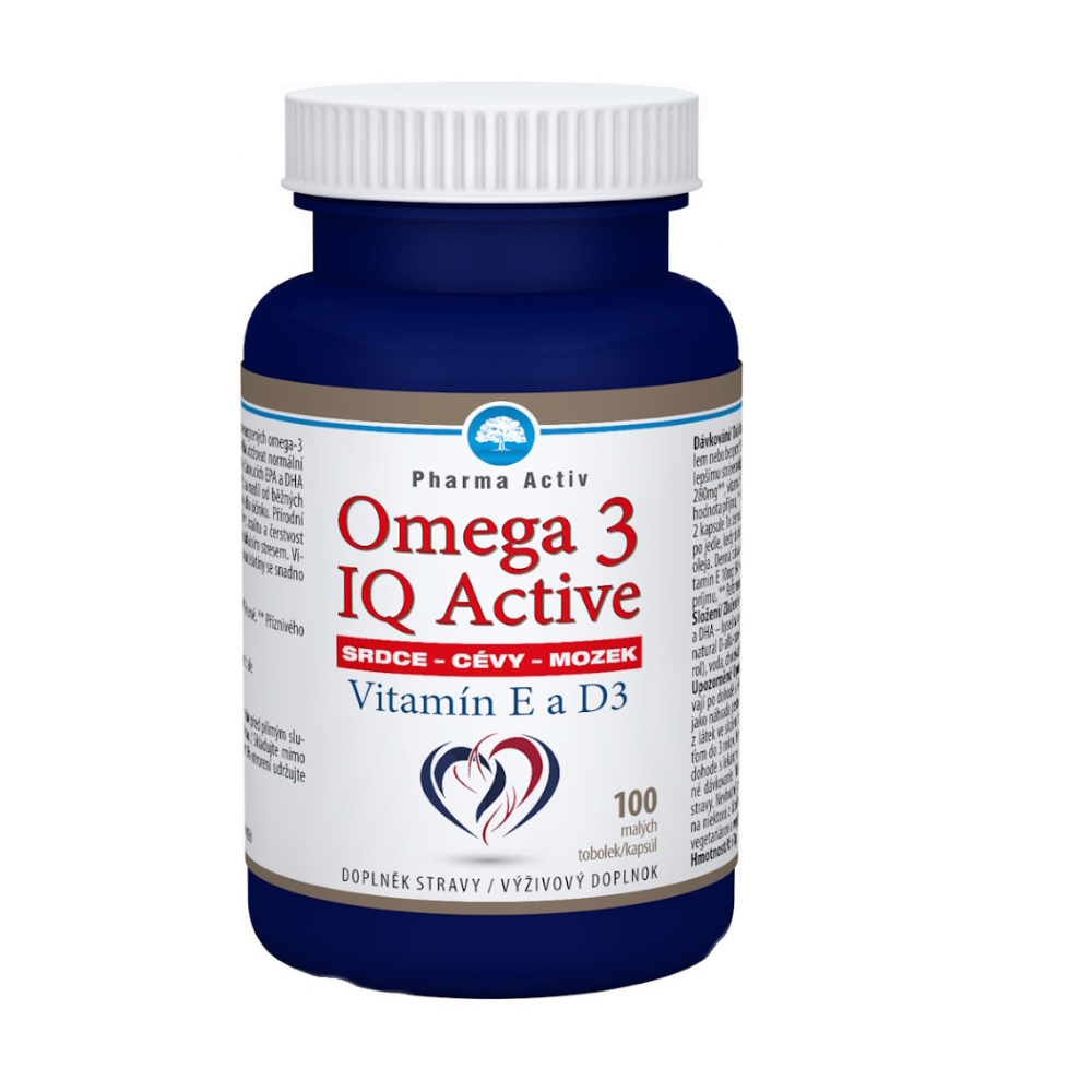 E-shop PHARMA ACTIV Omega 3 IQ activ vitamín E a D3 100 tobolek