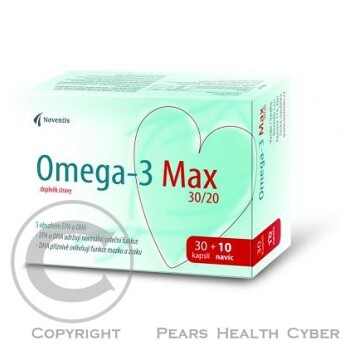 Omega-3 Max 30/20 cps.30+10  (Doplňky stravy na cholesterol a srdce) - Přírodní